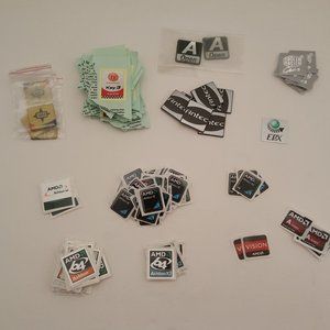 180 Varied Case Badges / Case Stickers / CPU Stickers / Decals from AMD & Others